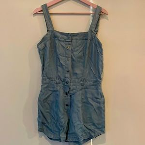 RVCA Blue jean jumper button down front size medium